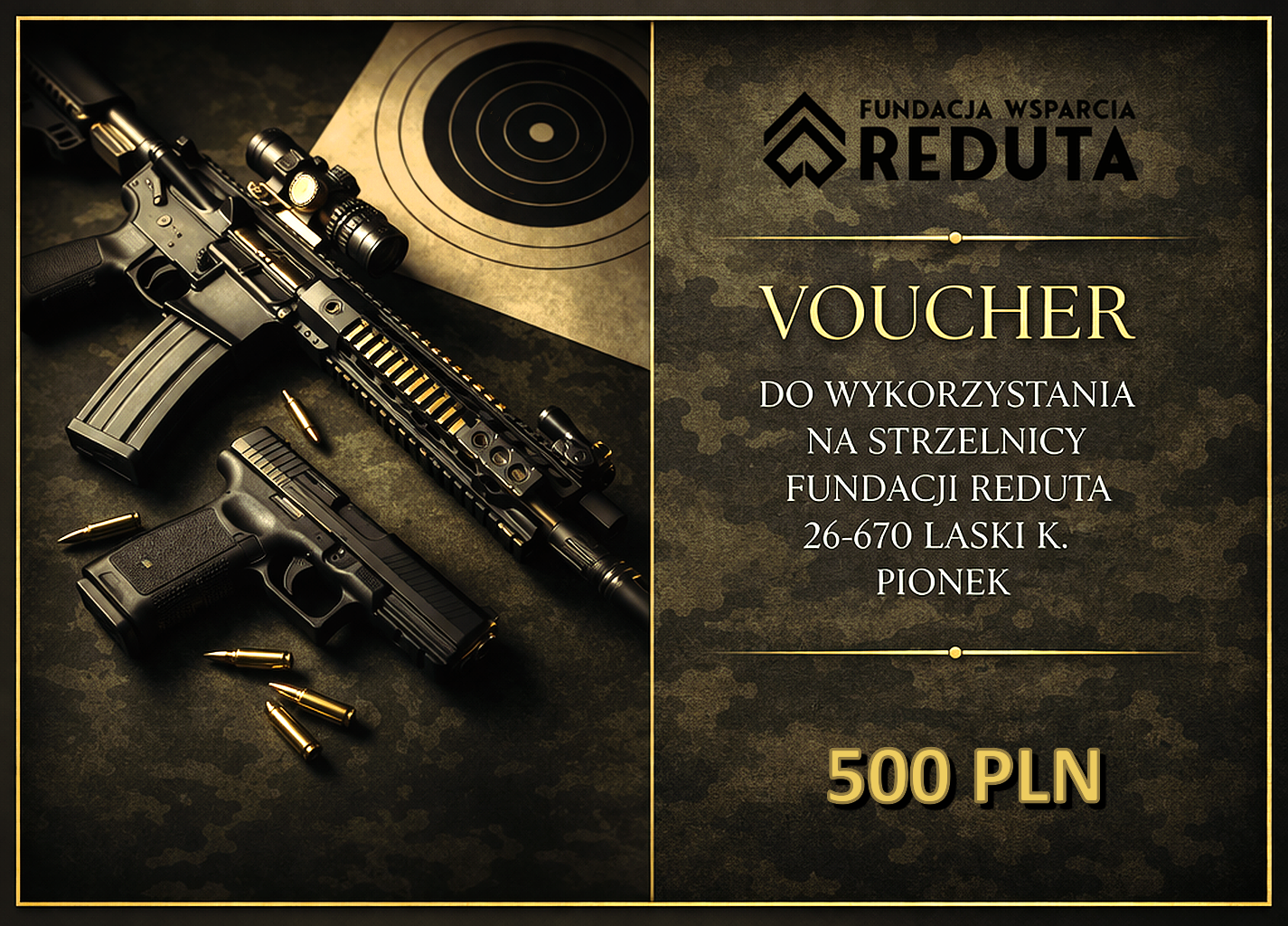 Voucher na strzelnicę 500zł